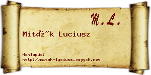 Miták Luciusz névjegykártya